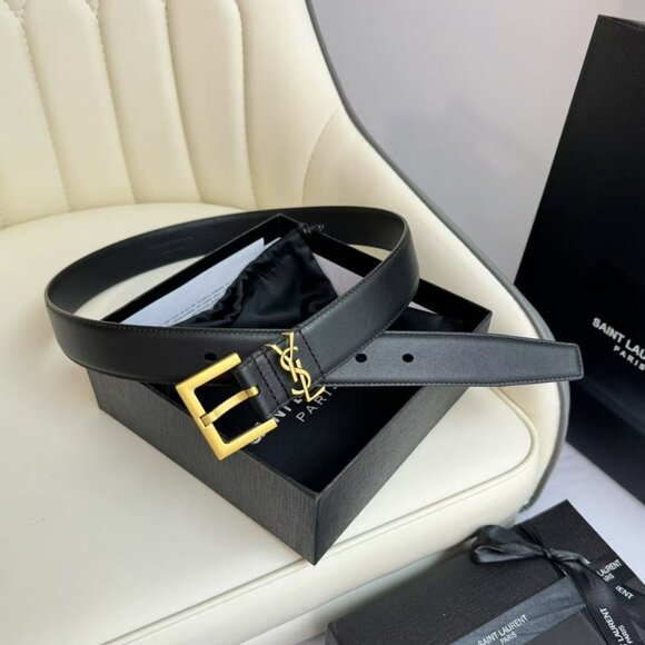 Women’s YSL Saint Laurent monogram leather belt size 90 cm